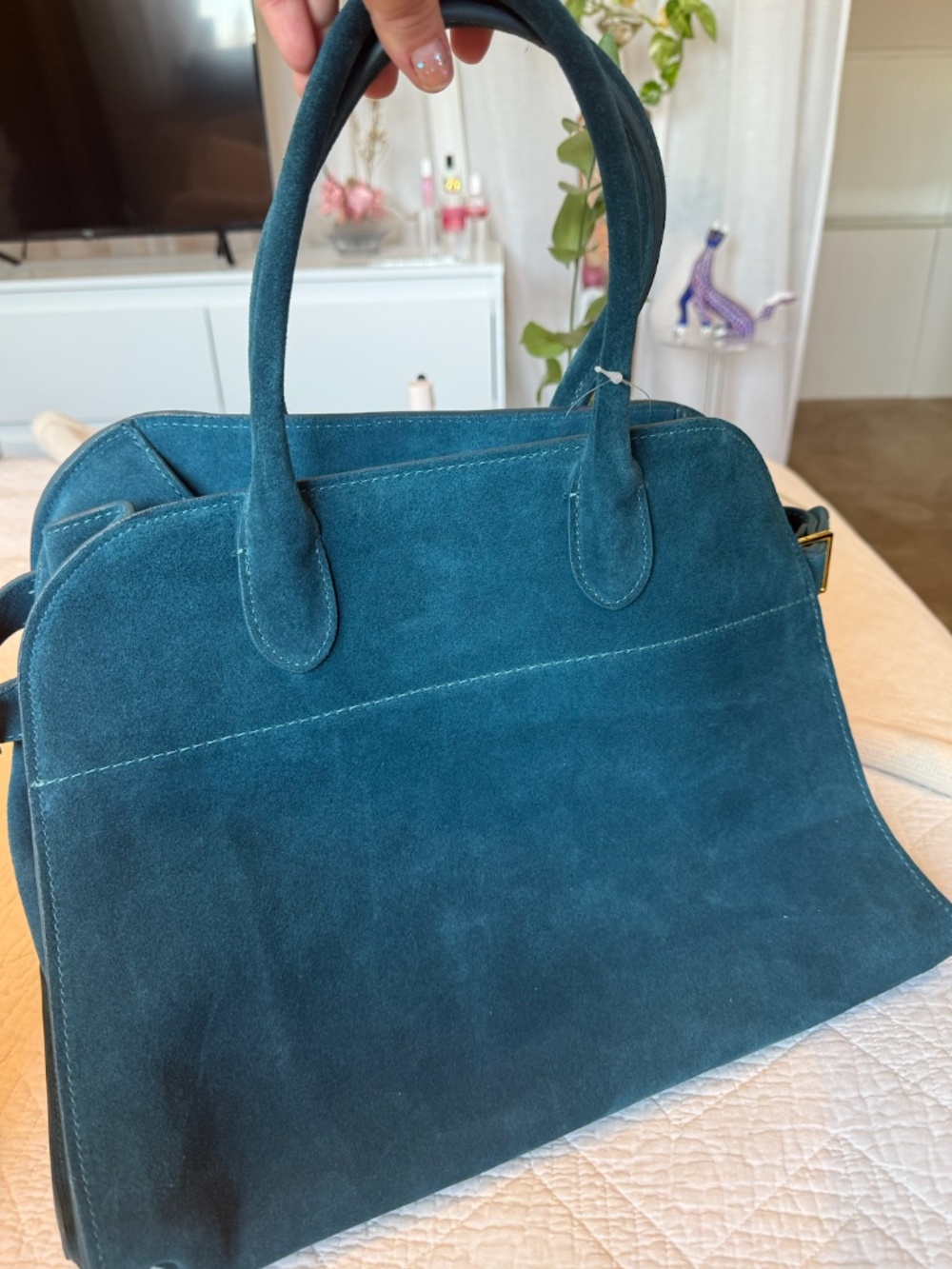 The Row Margaux 15 suede tote - Picture 11 of 12
